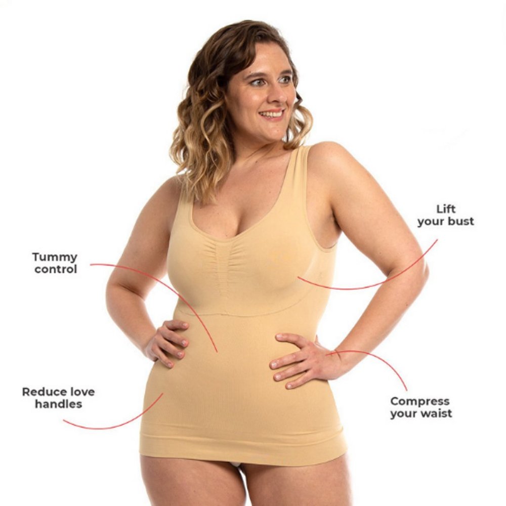 Contorly Cami Tank Insta-Shaper 3-In-1/Push-up Bra, Cami & Shapewear- Beige